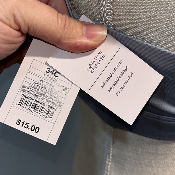 3/$20 - NWT! Aiden Light Gray Lightly Lined Wirefree Bra - Picture 5 of 8